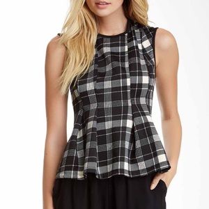 Pleated peplum blouse